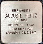 Stumbling block for Auguste Hertz (Nordwall 80)