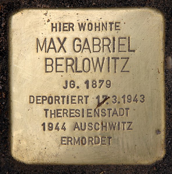 File:Stolperstein Prinzregentenstr 23 (Wilmd) Max Gabriel Berlowitz.jpg