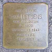 Stumbling block for Irma Liffgens (1903) in Memmingen.jpg