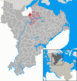 Elhelyezkedése Schleswig-Holstein térképén