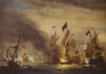 The Burning of the Royal James at the Battle of Solebay, 28 May 1672