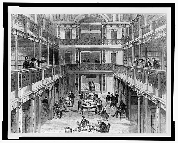 Library of Congress in the Capitol Building in 1853