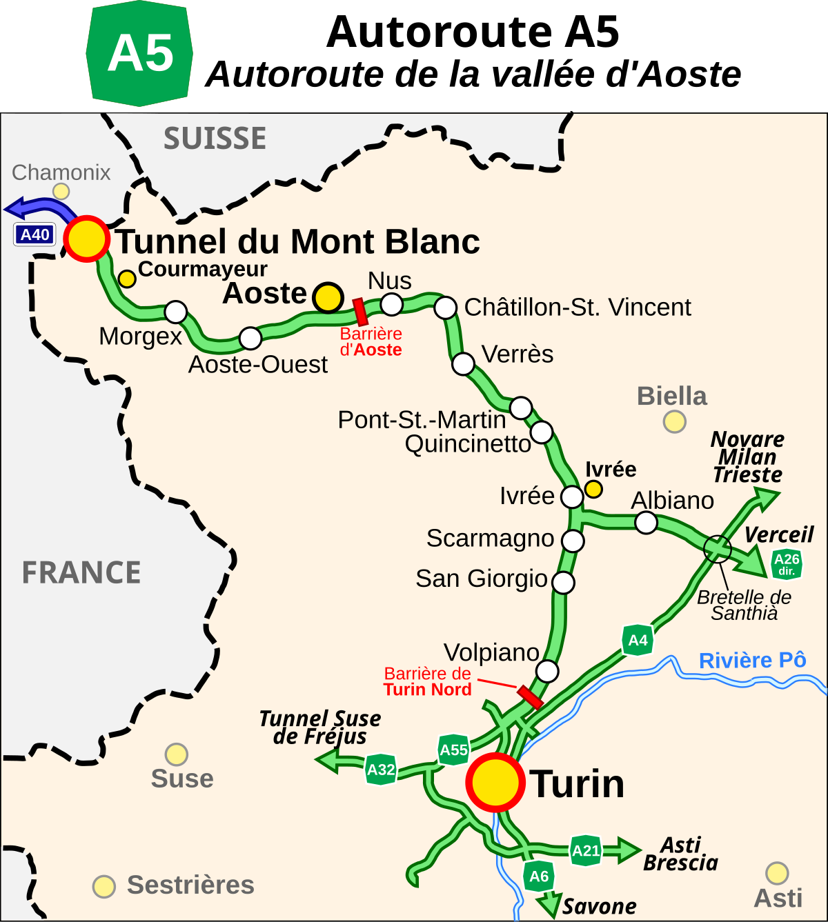 carte autoroutes italie