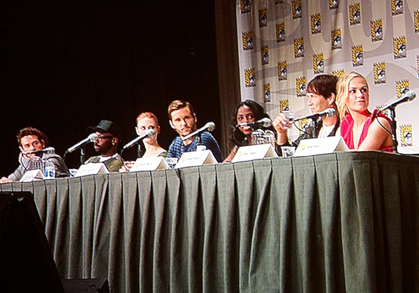 Wesley at the International Comic-Con San Diego with Ryan Kwanten, Deborah Ann Woll, Anna Paquin, Stephen Moyer, and Nelsan Ellis from the TV series T