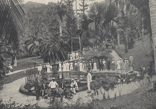 Banana company staff in Jamaica as part of United Fruit Company campaign to promote tourism