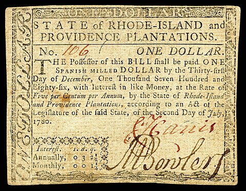 Rhode Island (1780) Harris, Bowler Reverse