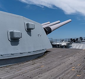 USS Massachusetts main gun turret, Battleship Cove, Fall River, Massachusetts, US