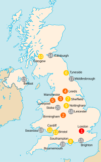 <span class="mw-page-title-main">ESPON metropolitan areas in the United Kingdom</span>