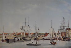 Varbergs hamn 1859.