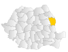 Map of Romania highlighting Vaslui County