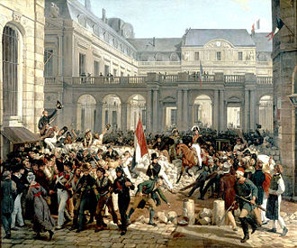Louis-Philippe going from the Palais-Royal to city hall, 31 July Vernet - 31 juillet 1830 - Louis-Philippe quitte le Palais-Royal.jpg