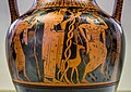 Very early bilingual amphora ARV 11 1 Dionysos with maenads - Achilles and Ajax playing (02)