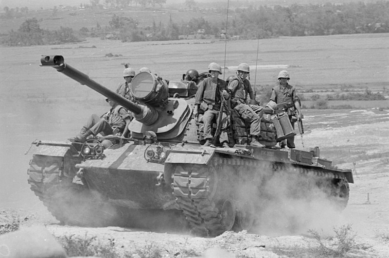 File:Vietnam. Marines of E Company, 2nd Battalion, 3rd Marines, riding on an M-48 tank. - NARA - 532441.jpg