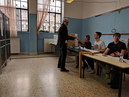 Voting at a polling station in Rome