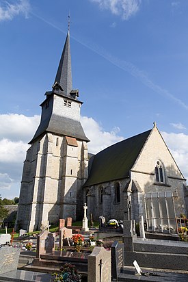 Vue nord-ouest de l'église Saint-Julien (Saint-Julien-sur-Calonne, Calvados, France).jpg