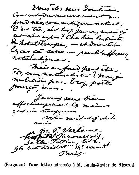 File:Walch - Anthologie des poètes français contemporains, t1 (page 412 crop)texte autographe Verlaine.jpg