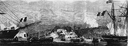 Liên quân Pháp - Tây Ban Nha đổ bộ lên tả ngạn sông Hàn, Đà Nẵng, tấn công Thành Điện Hải vào sáng ngày 2-9-1858