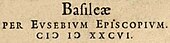 Détail d'un ouvrage où l'éditeur a écrit la date 1586 avec CIↃ (1000), IↃ (500), XXC (80) et VI (6).