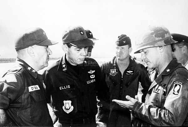 The Tien Bing No. 6 exercise was held in Changhua, Taiwan. Airborne training exercise chief Major General Charles S. D'Orsa (left) Airlift Force Comma