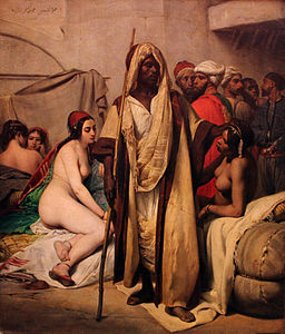 Le Marché d'esclaves, peinture d'Horace Vernet, 1836.