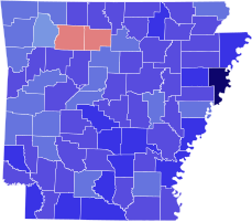 1924 United States Senate election in Arkansas results map by county.svg