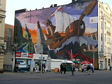 Wandmalerei an der Piotrkowska-Straße