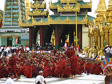 Monk protests in Yangon