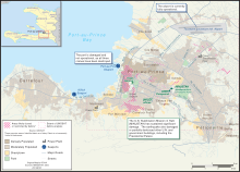 The seaport in relation to the city 2010 Haiti earthquake USAID relief situation.svg