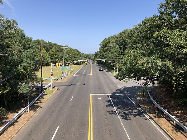 View northbound along CR 547 from the Garden State Parkway in Tinton Falls