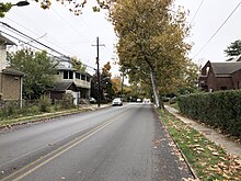 Pembroke Avenue in East Lansdowne 2022-10-24 13 29 03 View west along Pembroke Avenue at Penn Boulevard in East Lansdowne, Delaware County, Pennsylvania.jpg