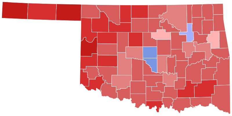 File:2022 Oklahoma gubernatorial election results map by county.svg