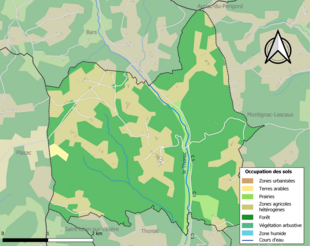 Barevná mapa znázorňující využití půdy.