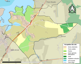 Kolorowa mapa przedstawiająca użytkowanie gruntów.