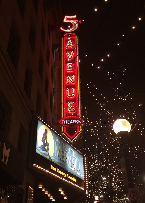 5th Avenue Theatre marquee, Holiday 2016