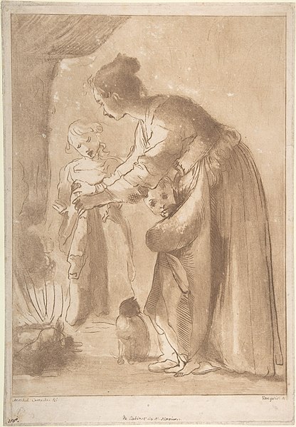 File:A Domestic Scene- Woman Warming Clothes and Children in Front of a Fire MET DP808295.jpg