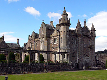 Abbotsford House, re-built for Walter Scott, helping to launch the Scots Baronial revival