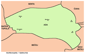 Localités de la municipalité d'Ada