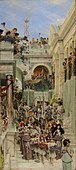 Spring, 1894, Opus CCCXXVI (326) olieverf op doek, 179,2 x 80,3 cm, J. Paul Getty Museum, Los Angeles. Het is een van Tadema's beroemdste werken, waaraan hij vier jaar werkte, en verbeeldt het Romeinse Cerealia-festival (hoewel de details er niet mee overeenkomen) met afgebeelde vrienden en gezinsleden.[31]