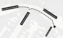 Die Karte zeigt eine schematische Darstellung der Fahrt bis zu ihrem Ende.