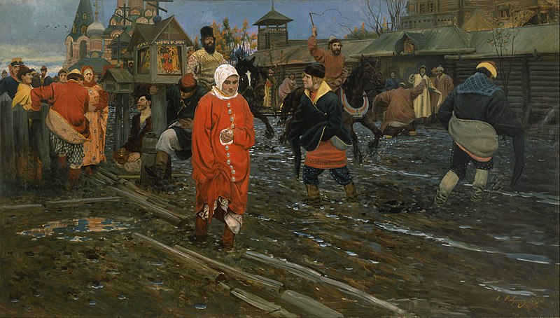 File:Andrei Ryabushkin - Seventeenth-Century Moscow Street on a Public Holiday - Google Art Project.jpg
