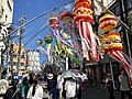 安城駅南口の商店街。安城七夕まつり。