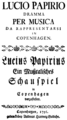English: Anonymous - Lucio Papirio - title page of the libretto - Kopenhagen 1756