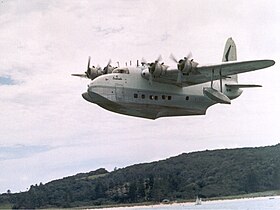 Un Short Sandringham d'Ansett Australia décollant de l'île Lord Howe au début des années 1960.