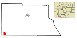 Archuleta County Colorado Incorporated and Unincorporated areas Arboles Highlighted.svg