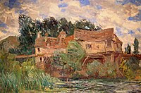 Houses on the Old Bridge at Vernon Art at the New Orleans Museum of Art - Houses on the Old Bridge at Vernon circa 1883 by Monet.jpg