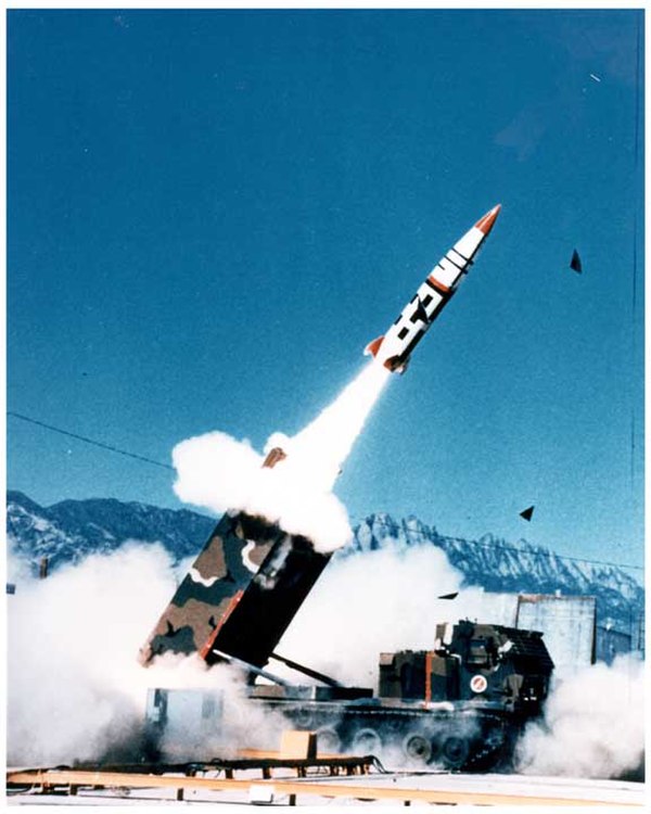 The MGM-140 ATACMS tactical ballistic missile firing