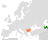 Location map for Azerbaijan and Bulgaria.