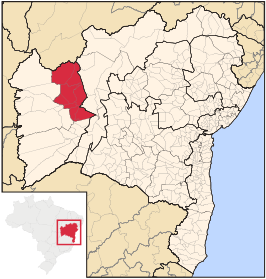 Ligging van de Braziliaanse microregio Cotegipe in Bahia
