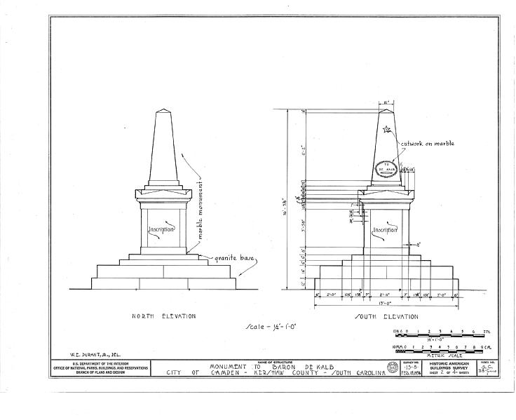File:Baron Dekalb Monument, North Dekalb and Market Streets, Camden, Kershaw County, SC HABS SC,28-CAMD,1- (sheet 2 of 4).tif