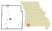 Miniatuur voor Bestand:Barry County Missouri Incorporated and Unincorporated areas Cassville Highlighted.svg